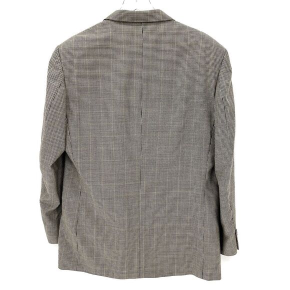 Oscar De La Renta Suit Jacket 100% Wool Mens 44L Blazer Houndstooth 2-Button - Picture 5 of 13
